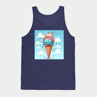 Rainbow Bubblegum Ice Cream Cone Tank Top